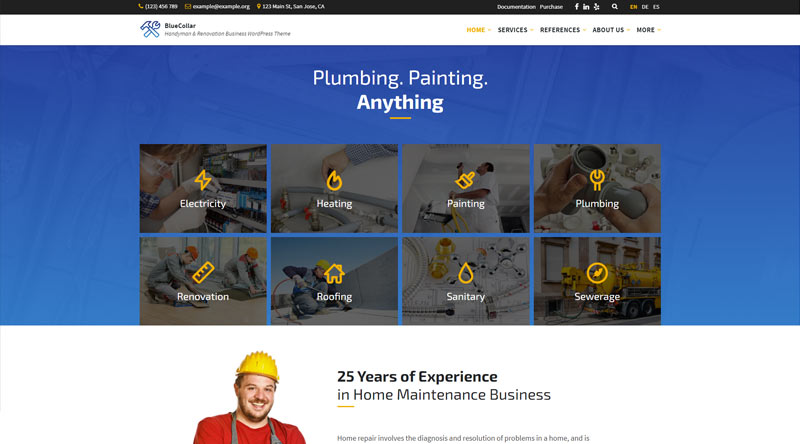 BlueCollar WordPress Theme