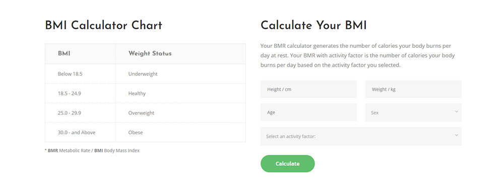Wellspring BMI Calculator