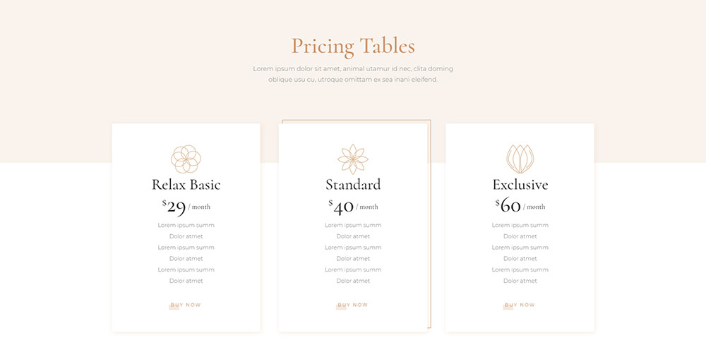 Dalia Pricing Tables