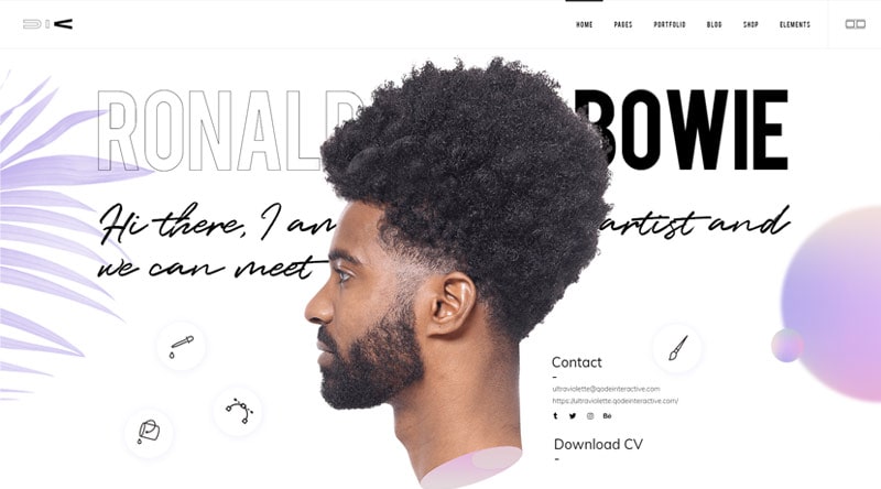 UltraViolette vCard WordPress Theme
