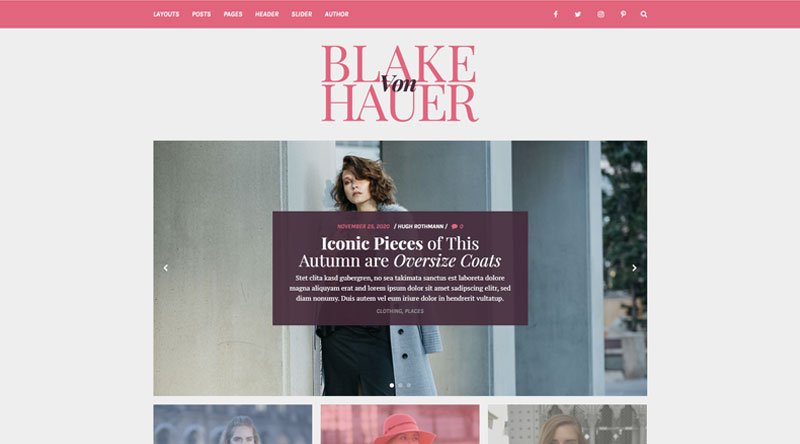 Blake von Hauer WordPress Theme