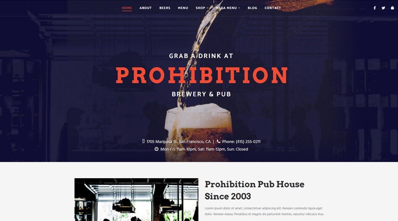 Prohibition WordPress Theme