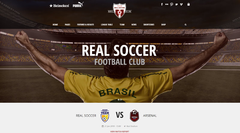 Real Soccer WordPress Theme