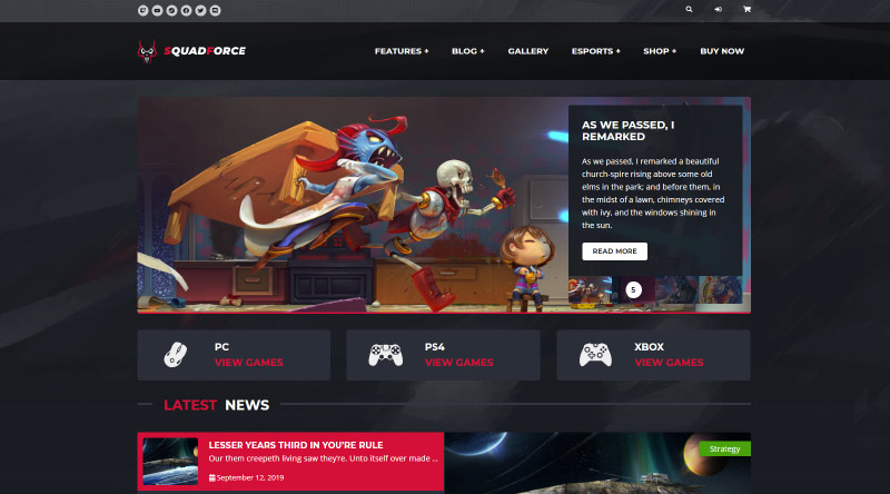 SquadForce WordPress Theme