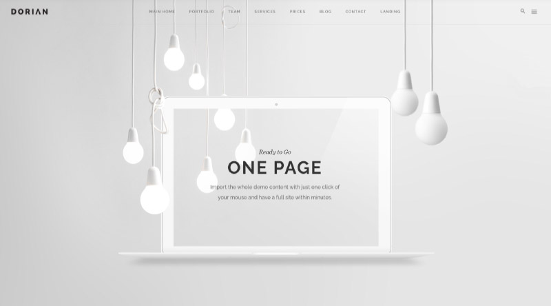 Dorian one page WordPress theme