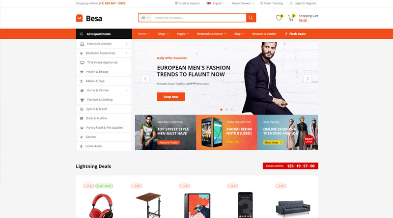 5 Tema WordPress Marketplace Terbaik yang Memiliki Semuanya Besa WordPress Theme