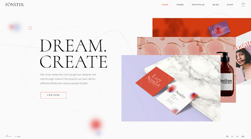 크리에이티브를 위한 20개 이상의 최고의 포트폴리오 웹사이트 템플릿 10 Fonster WordPress theme