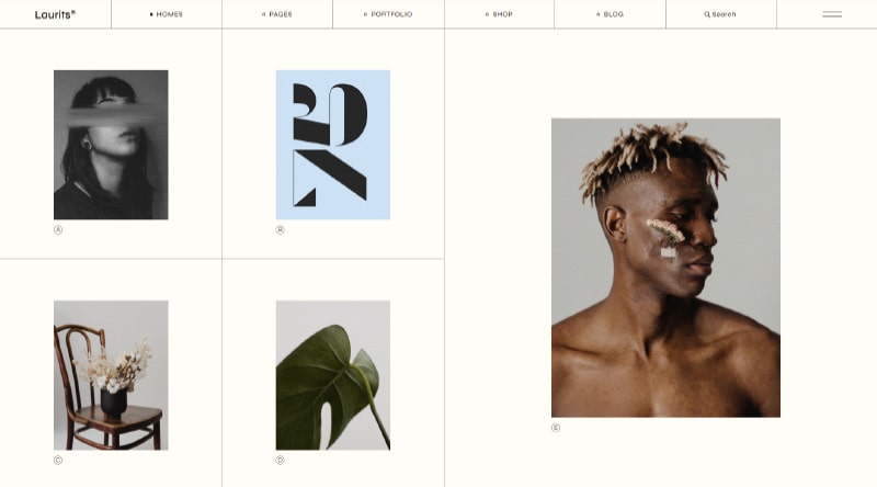 크리에이티브를 위한 20개 이상의 최고의 포트폴리오 웹사이트 템플릿 2 Laurits WordPress Theme