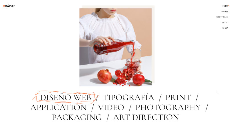 크리에이티브를 위한 20개 이상의 최고의 포트폴리오 웹사이트 템플릿 3 Oraiste Creative Portfolio WordPress Theme