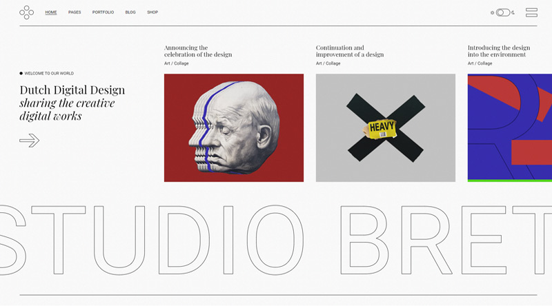 크리에이티브를 위한 20개 이상의 최고의 포트폴리오 웹사이트 템플릿 6 Breton WordPress Theme