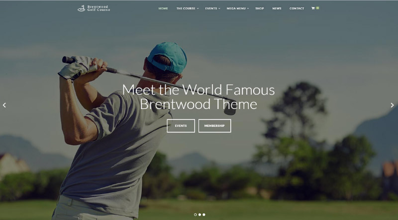 Cele mai atrăgătoare 5 teme WordPress de golf 4 Brentwood WP Theme