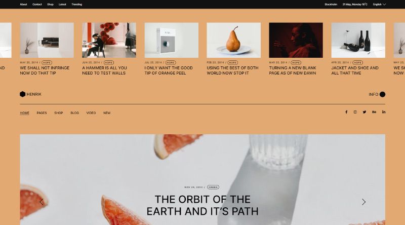 10 个必备的 WordPress 照片博客主题 3 Henrik WordPress Theme