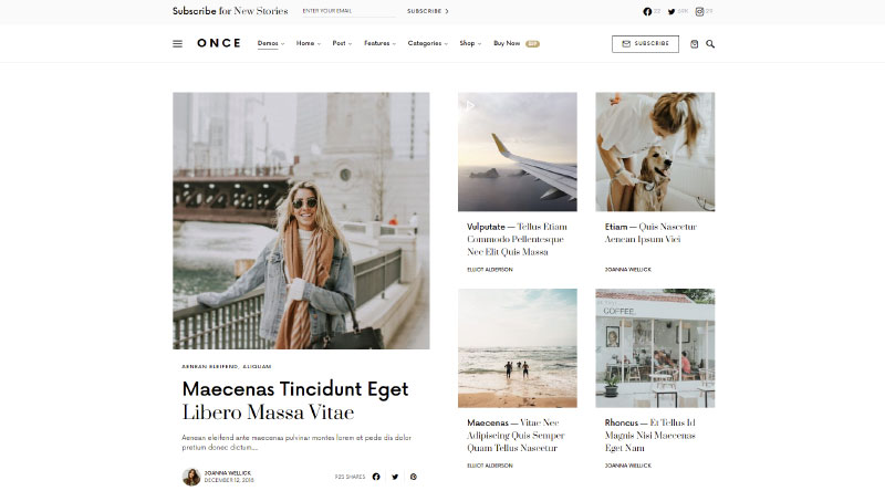 10 个必备的 WordPress 照片博客主题 8 Once WordPress Theme