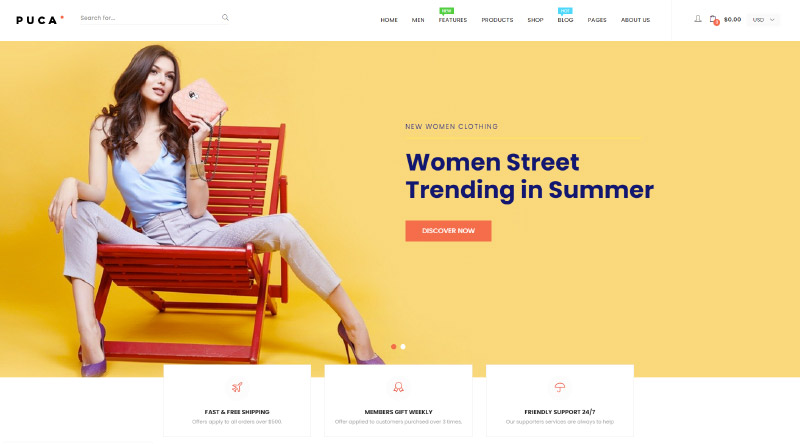 10 migliori temi Dokan per mercati multi-vendor 6 Puca WordPress Theme