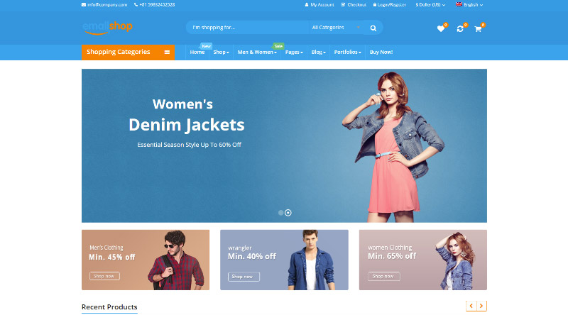 10 migliori temi Dokan per mercati multi-vendor 3 EmallShop WordPress Theme