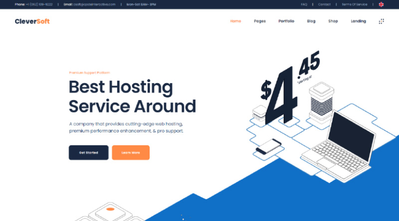5 melhores temas WordPress de hospedagem profissional 2 CleverSoft Cloud WordPress Theme