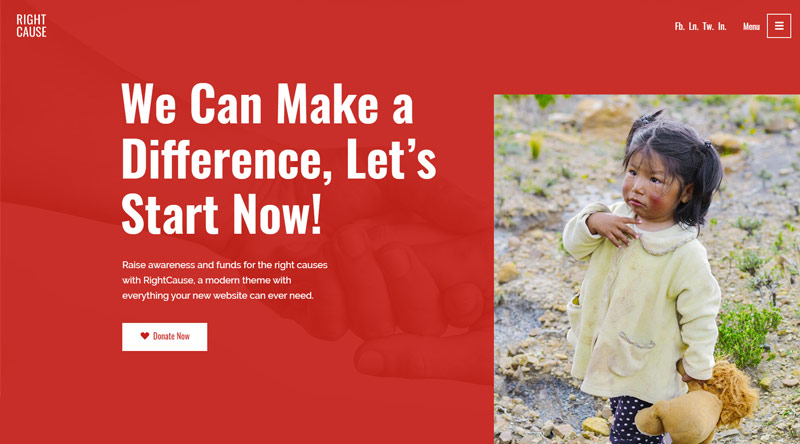 Die 5 besten NGO-WordPress-Themes für Ihre Organisation 2 RightCause WordPress Theme