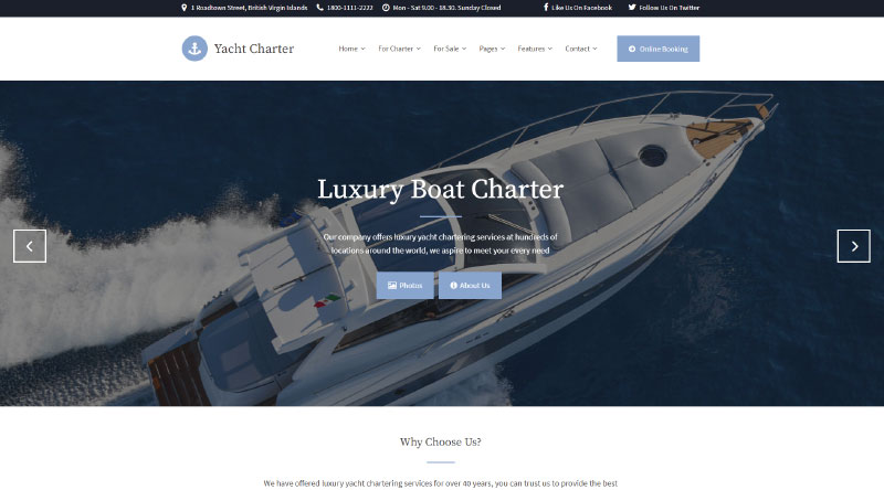 ธีม WordPress ทางทะเลที่สร้างแรงบันดาลใจสูงสุด 5 อันดับแรก 5 Yacht Charter WordPress Theme