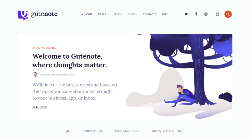 Gutenote WordPress Theme