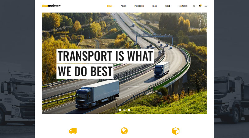 Baumeister Logistic WordPress Theme
