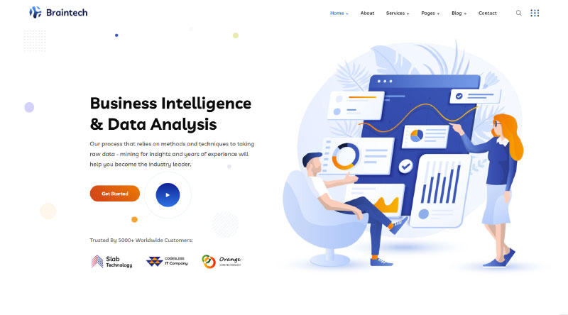 15 Profesyonel Teknoloji WordPress Teması 15 Braintech WordPress Theme