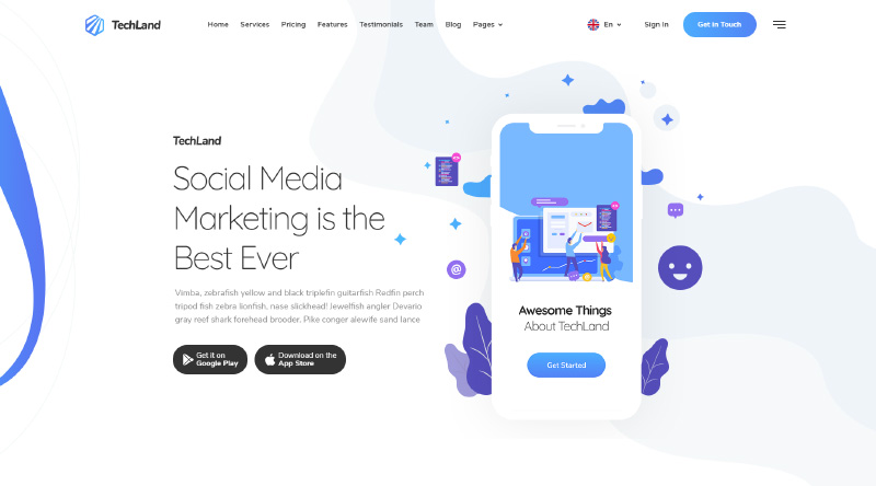 15 Profesyonel Teknoloji WordPress Teması 9 Techland WordPress Theme