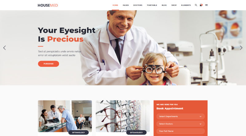 HouseMed Optician WordPress Themes