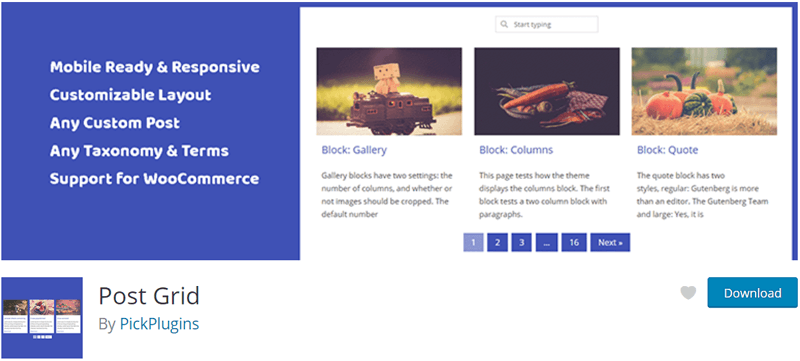Plugin Post Grid Responsive