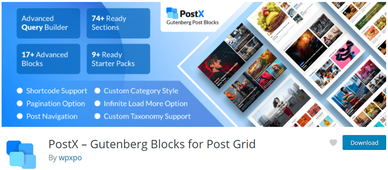 Blocchi di post di Gutenberg I migliori plugin per la griglia di post di PoxtX