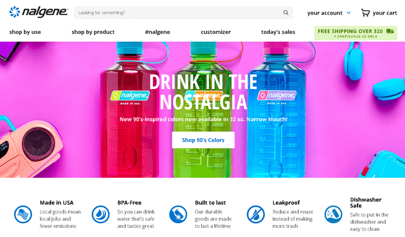 Nalgene beste E-Commerce-Websites mit WordPress