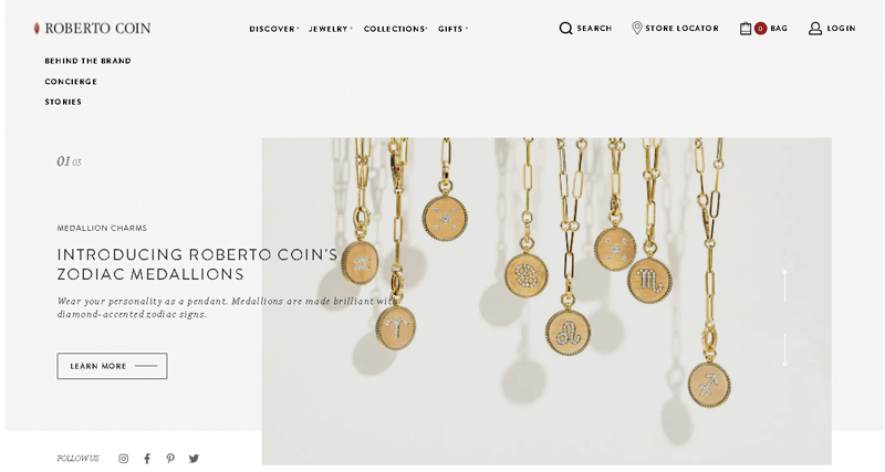 Roberto Coin eCommerce-Site