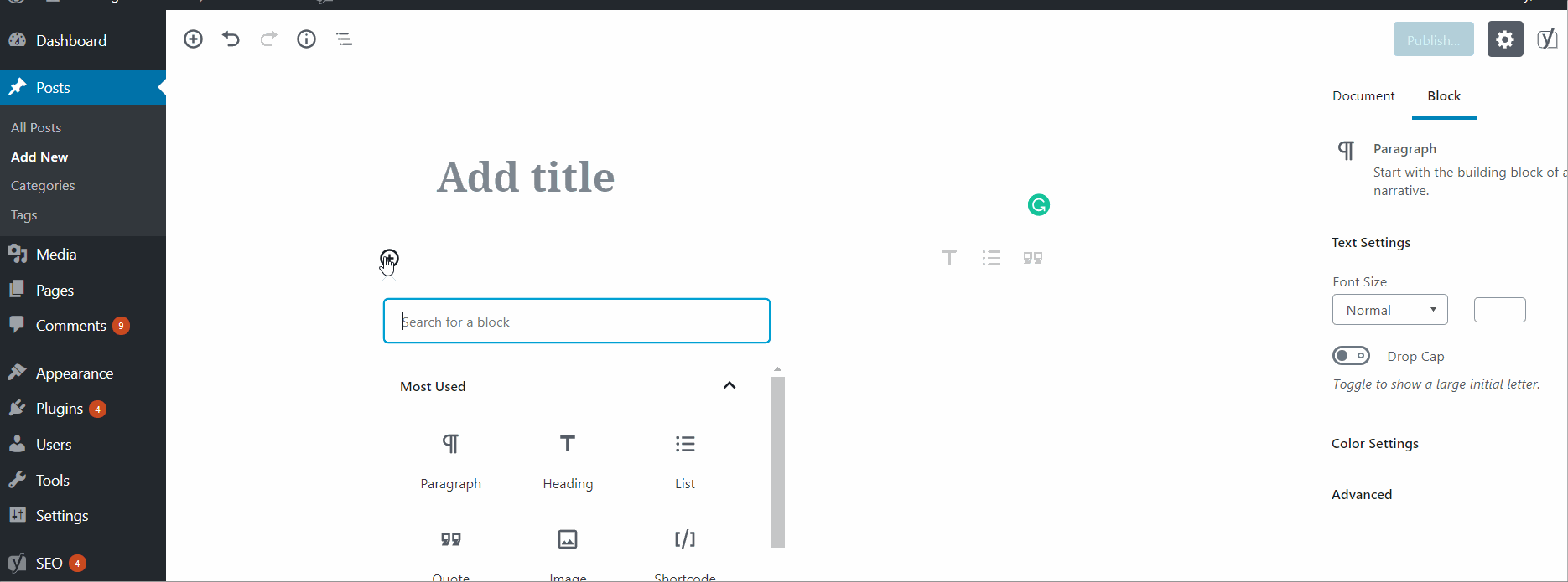 Einen neuen Beitrag in WordPress hinzufügen