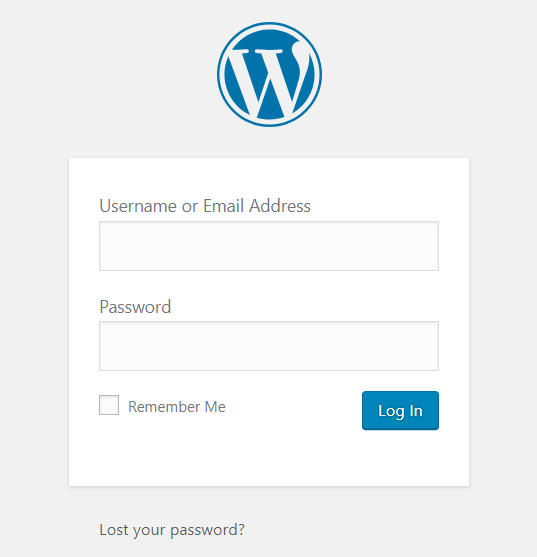 Pagina de conectare WordPress