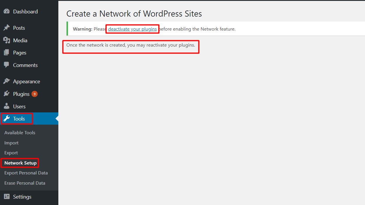 WordPress Multiple Network einrichten