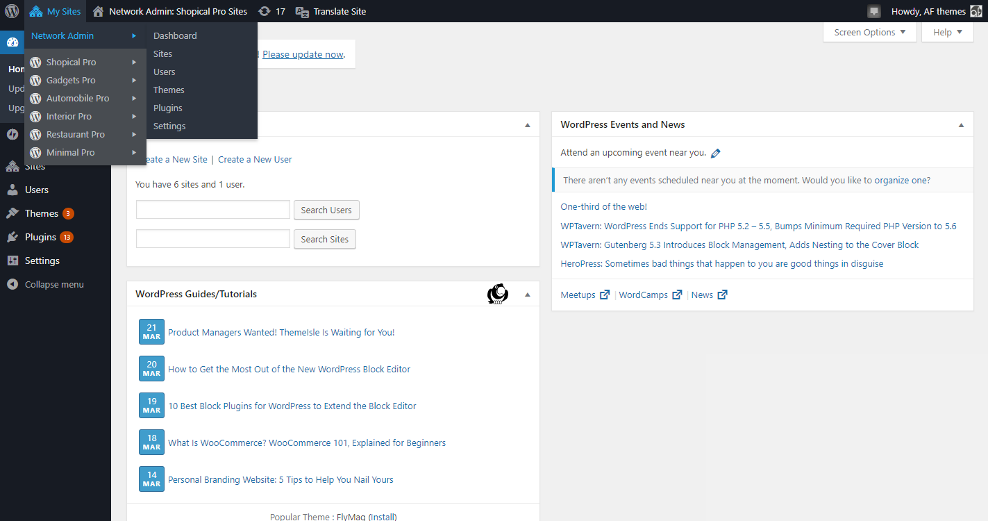 WordPress Multiple Network einrichten