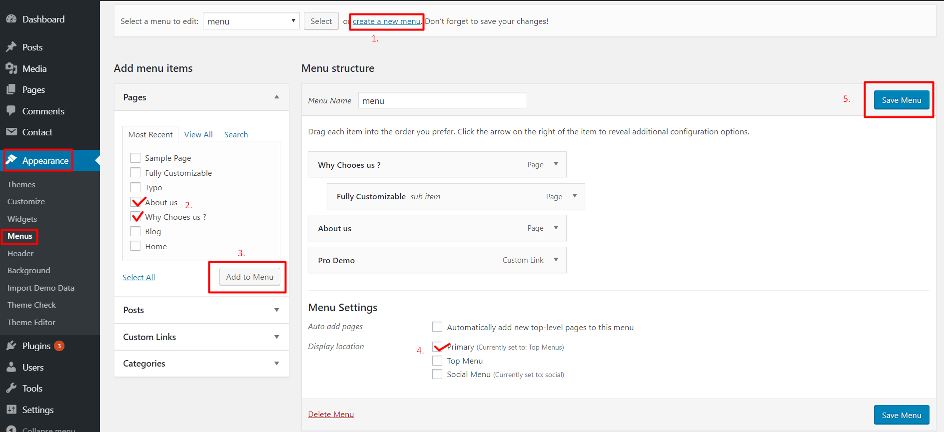 Menüs in WordPress erstellen