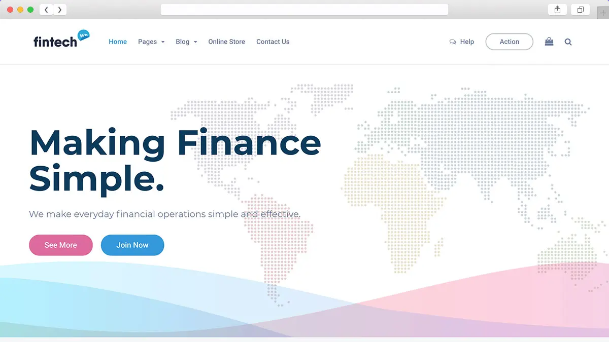Fintech WP Technologia i usługi finansowe Motyw WordPress