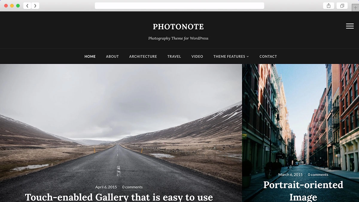 Tema de fotografía de galería de WordPress de Photonote