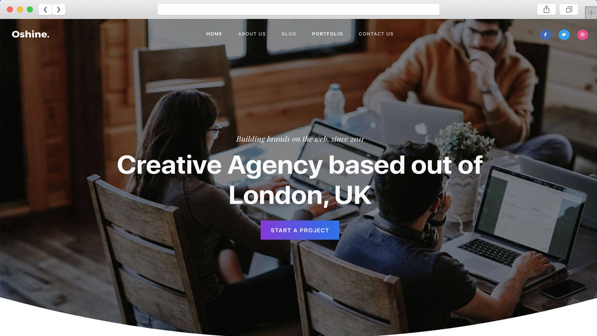 Tema WordPress multipropósito de Oshine