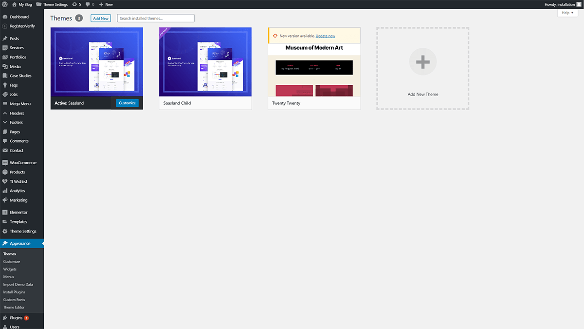 Puoi ottenere l'opzione di caricamento del tema nella sezione Aspetto sulla dashboard di wrodpress