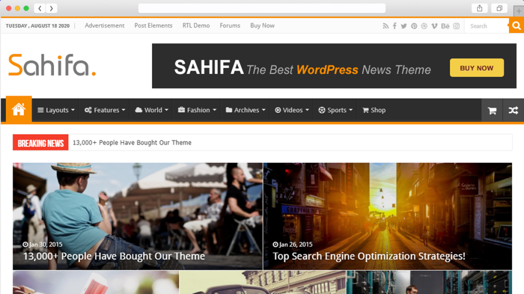 11. Teme WordPress optimizate Sahifa AdSense