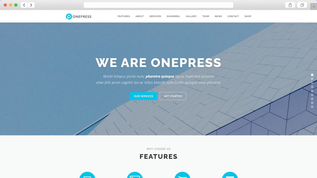 Teme WordPress gratuite Onepress