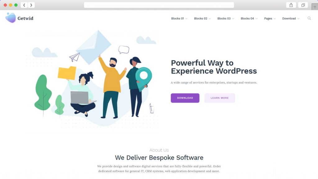 Teme WordPress gratuite de bază Getwid
