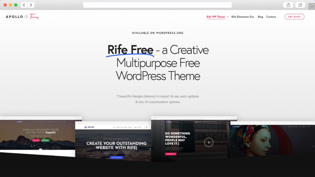 Teme WordPress gratuite gratuite Rife
