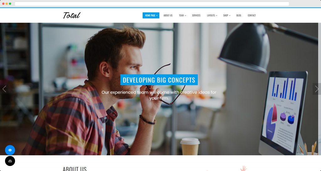 Total - Tema WordPress gratuită pentru afaceri moderne