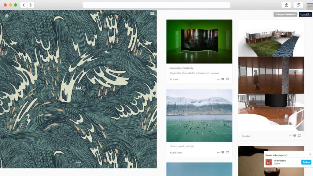 chale 免費 Tumblr 主題