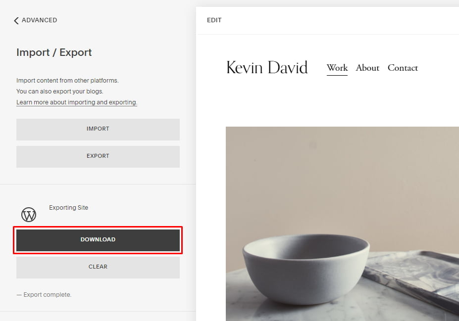 4. Squarespace - Download