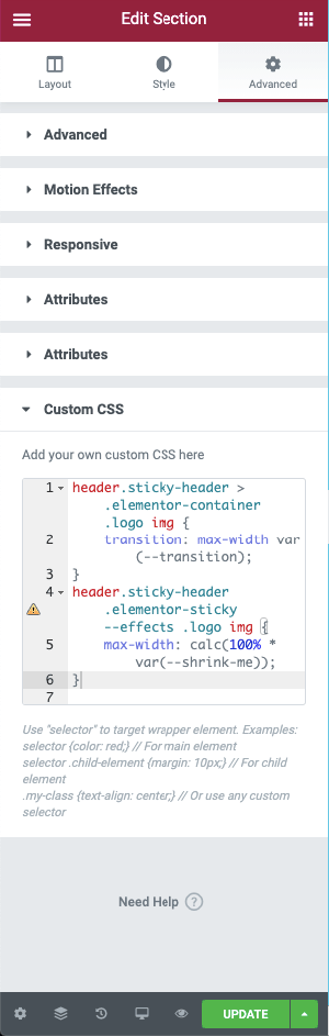 添加自定義 CSS