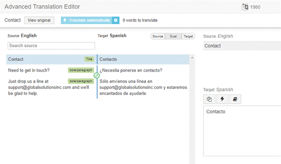 editor de tradução avançada