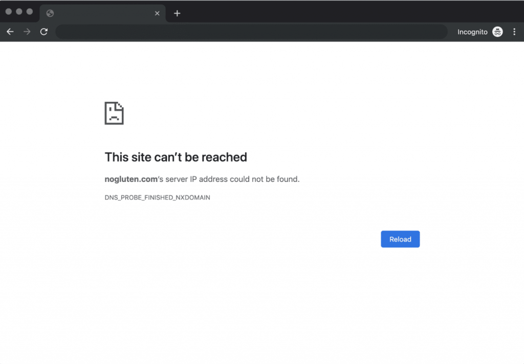 لا يمكن الوصول إلى الموقع - DNS_PROBE_FINISHED_NXDOMAIN